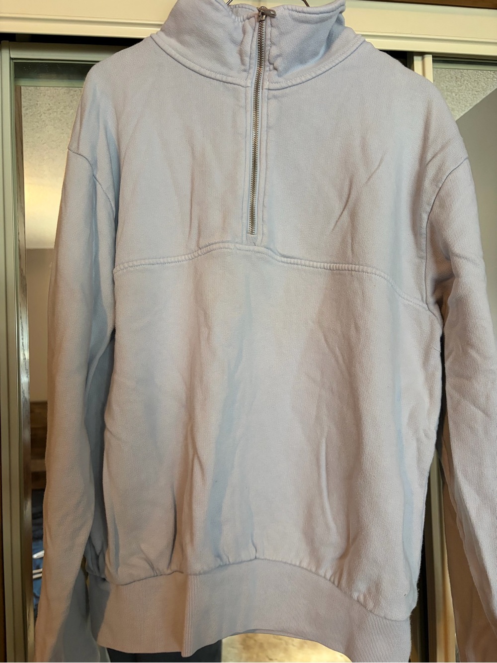 Brandy Melville Pale Blue Half-Zip Sweatshirt
